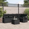 vidaXL Salon de jardin 6 pcs avec coussins noir r&eacute;sine tress&eacute;e
