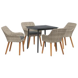 vidaXL Ensemble de salle &agrave; manger pour jardin 5 pc Gris clair