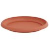 vidaXL Plateau &agrave; fleurs rond 24 pcs Rouge brique &Oslash; 21,5 x 2,5 cm