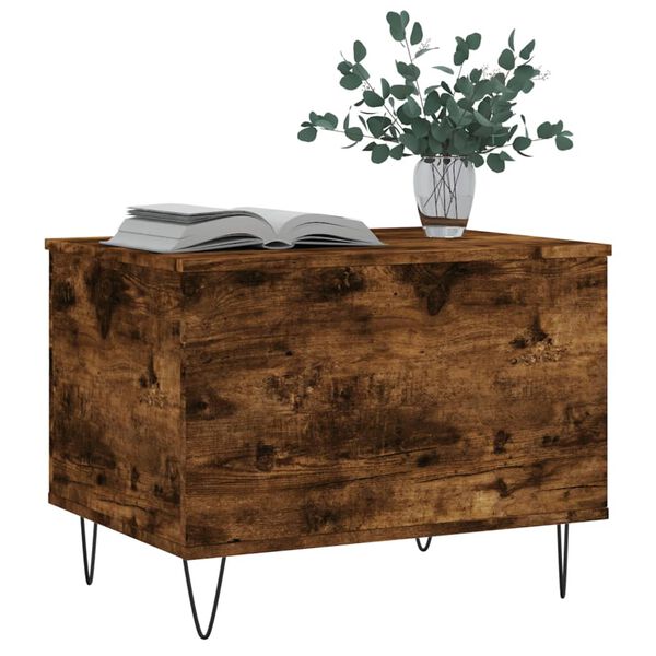 vidaXL Table basse Chêne fumé 60x44,5x45 cm Bois d'ingénierie