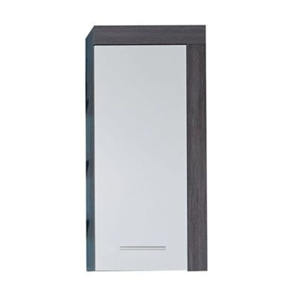 Trendteam Armoire murale de rangement Miami blanc et argent&eacute; fum&eacute;
