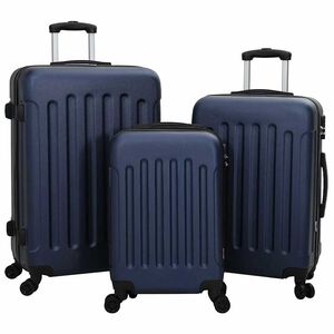 vidaXL Valise 3 pcs Bleu fonc&eacute; 50 x 31 x 78 cm Plastic ABS