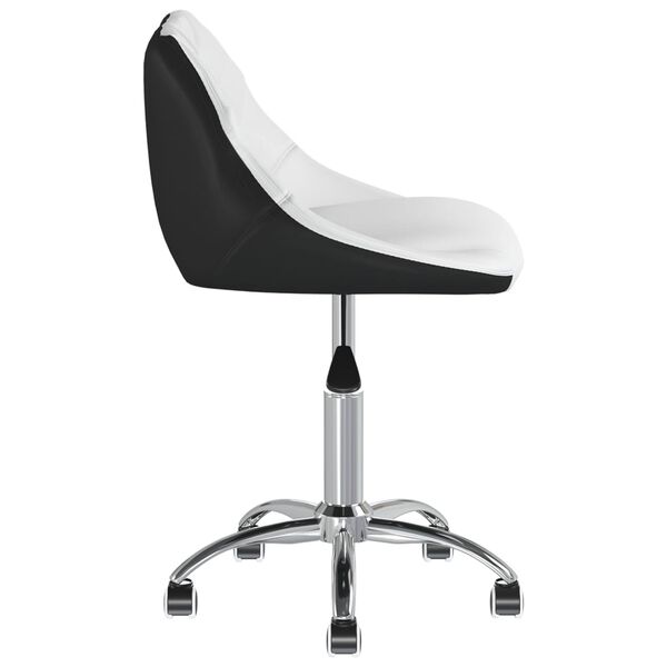 vidaXL Chaise pivotante de salle &agrave; manger Blanc et noir Similicuir