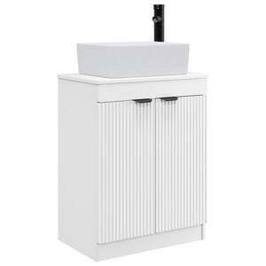 vidaXL Meuble de salle de bain avec &eacute;vier Blanc 54 x 35 x 83 cm