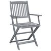 vidaXL Chaises pliables d'ext&eacute;rieur lot de 4 et coussins Bois d'acacia
