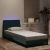 vidaXL Cadre de lit avec LED sans matelas Hanko vert fonc&eacute; 80x200 cm velours