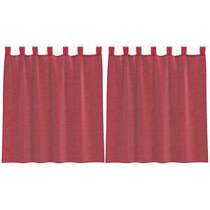 vidaXL Voilages &agrave; &oelig;illets 2 pcs rouge bordeaux 140 x 140 cm