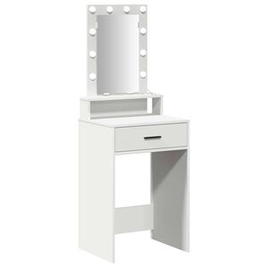 vidaXL Table de Toilette Blanc 50 x 41 x 140 cm Bois d'ing&eacute;nierie