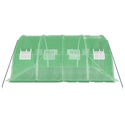 vidaXL Serre avec cadre en acier vert 16 m² 4x4x2 m