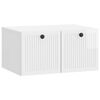 vidaXL Meuble TV mural Montage mural Blanc brillant 59,5 x 41 x 30 cm