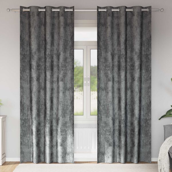vidaXL Rideaux en velours 2 pcs Gris 245 x 140 cm Velours