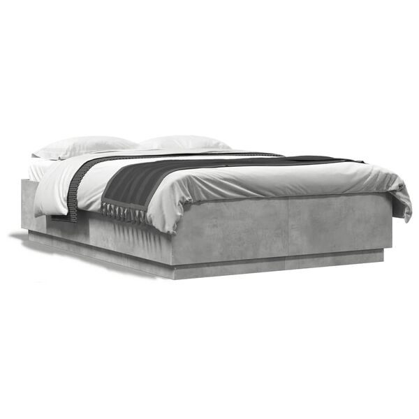 vidaXL Cadre de lit sans matelas gris b&eacute;ton 160x200 cm