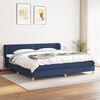 vidaXL Sommier &agrave; lattes de lit avec matelas Bleu 200x200 cm Tissu