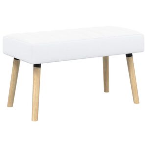 vidaXL Banc capitonn&eacute; canal Blanc 80 x 40 x 46 cm Tissu