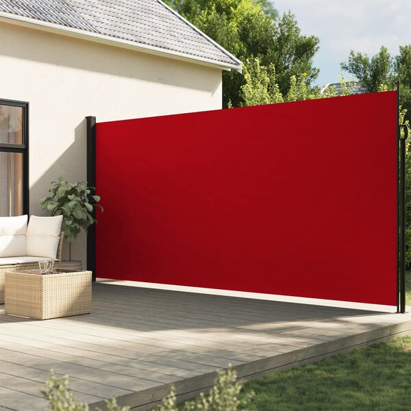 vidaXL Auvent lat&eacute;ral r&eacute;tractable rouge 220x600 cm