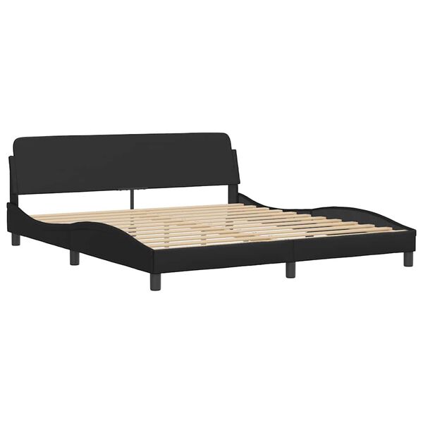 vidaXL Cadre de lit sans matelas Hvar noir 180x200 cm similicuir