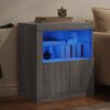 vidaXL Buffet avec lumi&egrave;res LED sonoma gris 60,5x37x67 cm