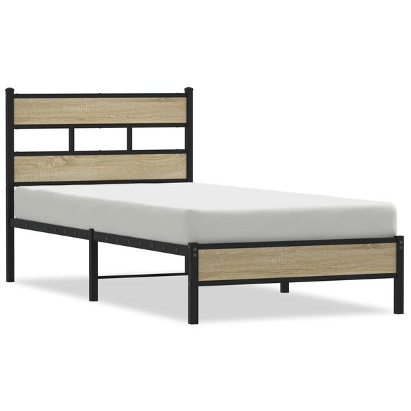 vidaXL Cadre de lit sans matelas chêne sonoma 107x200 cm