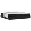 vidaXL Cadre de lit avec matelas avec matelas 2 pcs Noir PVC