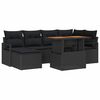 vidaXL Ensemble de canap&eacute; de jardin 7 pcs Noir Poly rotin