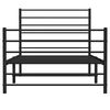 vidaXL Cadre de lit métal sans matelas avec pied de lit noir 75x190 cm