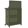 vidaXL Chariot &agrave; outils avec &eacute;tag&egrave;re Vert olive 65 x 35 x 111 cm