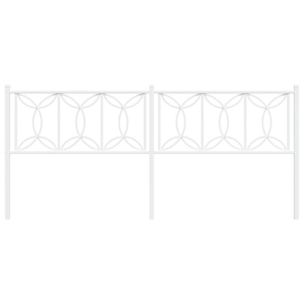 vidaXL T&ecirc;te de lit de remplacement m&eacute;tal blanc 193 cm