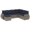 vidaXL Ensemble de canap&eacute; de jardin 7 pcs avec coussins gris r&eacute;sine tress&eacute;e