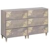 vidaXL Buffet 2 pc 60 x 33 x 75 cm Bois de mangue massif Gris