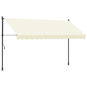 vidaXL Auvent r&eacute;tractable cr&egrave;me 350x150 m tissu et acier
