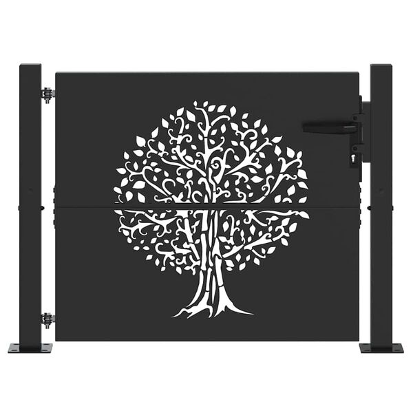 vidaXL Porte de Jardin Noir 100 x 100 cm Acier peint par poudre