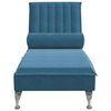 vidaXL Chaise longue de massage avec traversin bleu velours