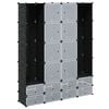 vidaXL Armoire modulaire 18 compartiments Noir et blanc 37x146x180,5cm