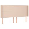 vidaXL T&ecirc;te de lit avec oreilles Cappuccino 203x16x118/128 cm