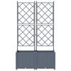 vidaXL Cache-pot de jardin 2 pcs Gris Clair 80 x 40 x 143 cm Acier