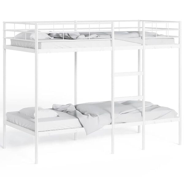 VidaXL Lit superposé sans matelas blanc 90x190 cm acier