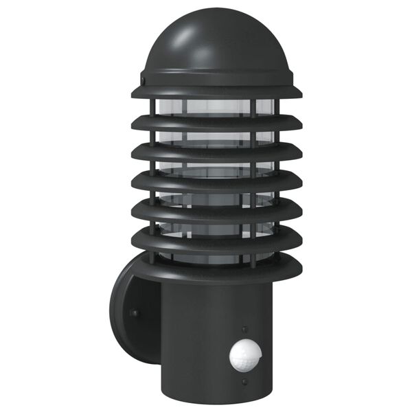 vidaXL Applique murale d'ext&eacute;rieur avec capteur noir acier inoxydable