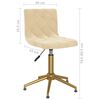 vidaXL Chaises pivotantes &agrave; manger lot de 2 cr&egrave;me velours