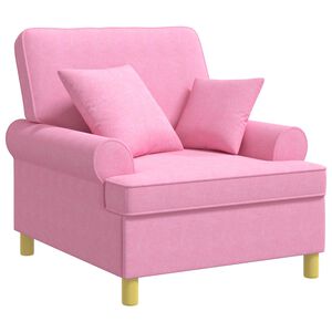 vidaXL Fauteuil XL avec coussins Rose Tissu