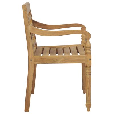 vidaXL Chaises Batavia avec coussins lot de 8 Bois de teck solide