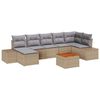 vidaXL Ensemble de canap&eacute; de jardin 8 pc Beige polyrotin