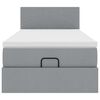 vidaXL Lit ottoman avec matelas gris clair 90x200 cm tissu