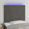 vidaXL T&ecirc;te de lit &agrave; LED Gris fonc&eacute; 100x5x118/128 cm Velours