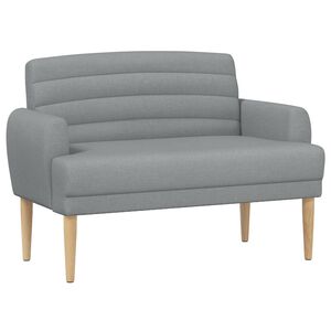 vidaXL Canap&eacute; love seat avec capitonnage en boutons Gris clair Tissu