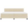vidaXL Lit boxspring avec matelas Cr&egrave;me 200 x 200 cm tissu