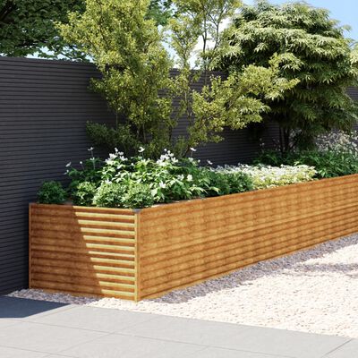 vidaXL Lit surélevé de jardin 578x100x69 cm acier corten