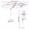 vidaXL Parasol Vert 372 x 198 x 243 cm Polyester et Aluminium