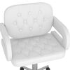 vidaXL Chaise pivotante de salle &agrave; manger Blanc Similicuir
