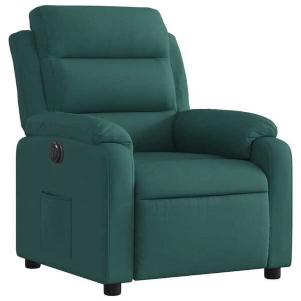 vidaXL Fauteuil inclinable &eacute;lectrique Vert fonc&eacute; Tissu