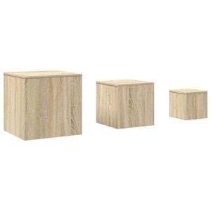 vidaXL Tables d'appoint 3 pcs Ch&ecirc;ne Sonoma Agglom&eacute;r&eacute;